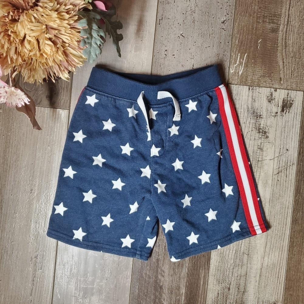 Way to Celebrate! Patriotic Red White & Blue Stars & Stripes Toddler Boys Shorts